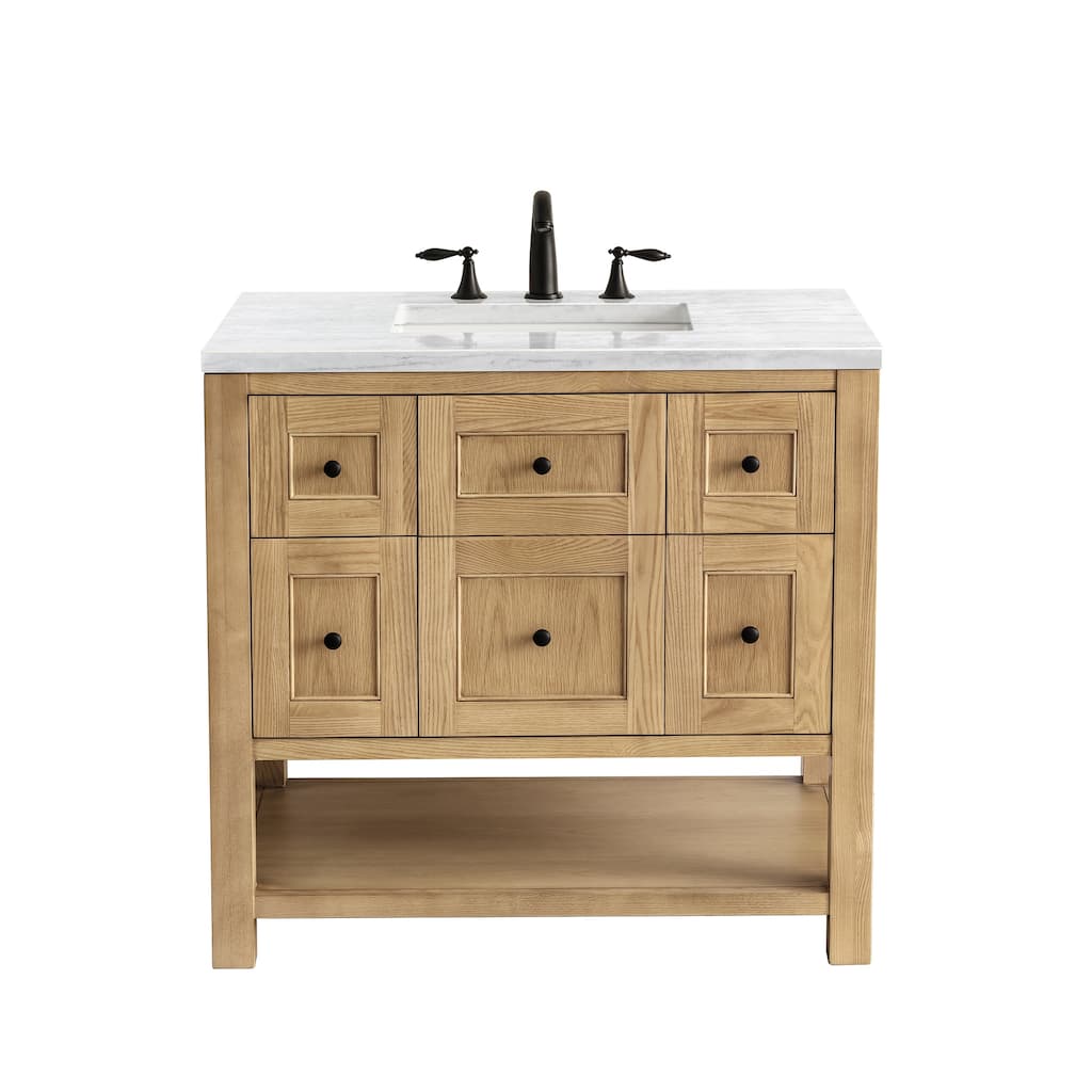 James Martin Vanities Laurent 48" Single Vanity, Light Natural Oak ...
